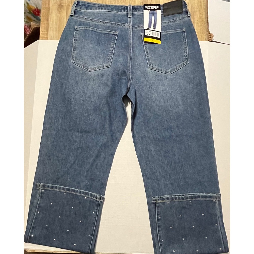 Express Rhinestone Wide Leg Jeans - Picture 8 of 8